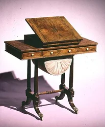 Work table with reading stand and backgammon board, mid 19th century